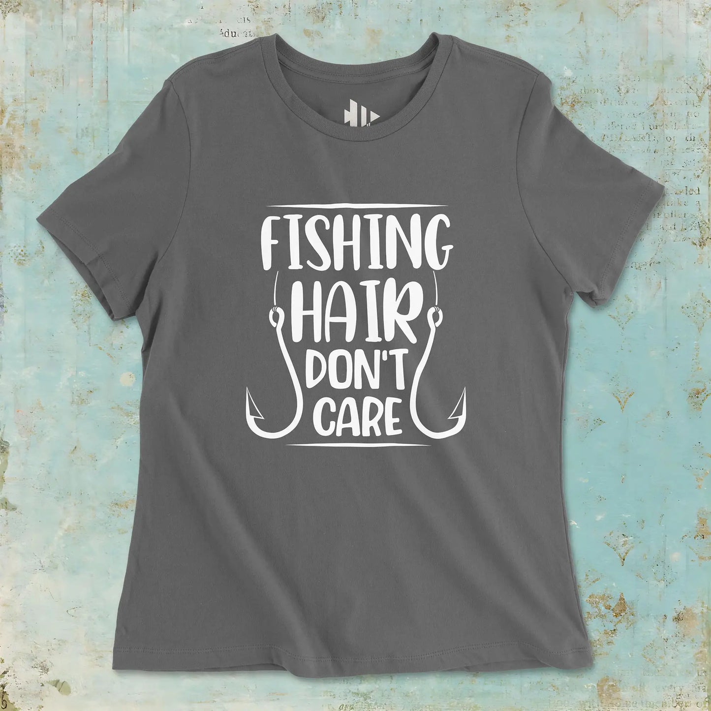 Asphalt, Fishing Hair Don't Care Ladies’ Tee – fish-room