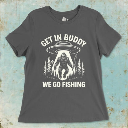 Asphalt, Get In Buddy, We Go Fishing Ladies’ Tee – fish-room