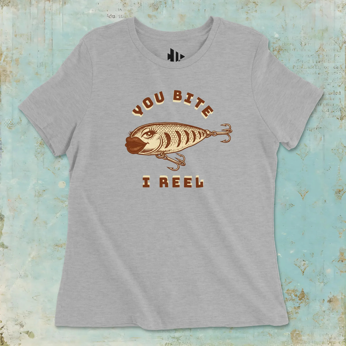 Athletic Heather, You Bite I Reel Ladies’ Tee – fish-room