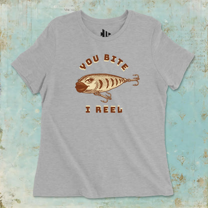 Athletic Heather, You Bite I Reel Ladies’ Tee – fish-room