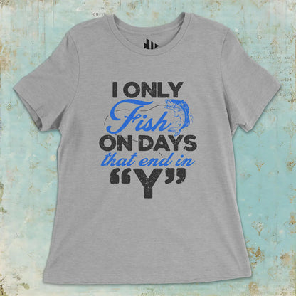 Athletic Heather, ‘Y’-Day Fishing Ladies’ Tee – fish-room