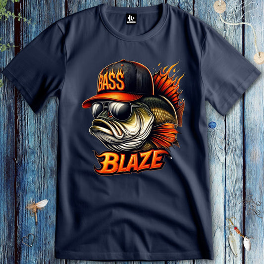 fish-room llc T-Shirt Navy / S Bass Blaze T-Shirt