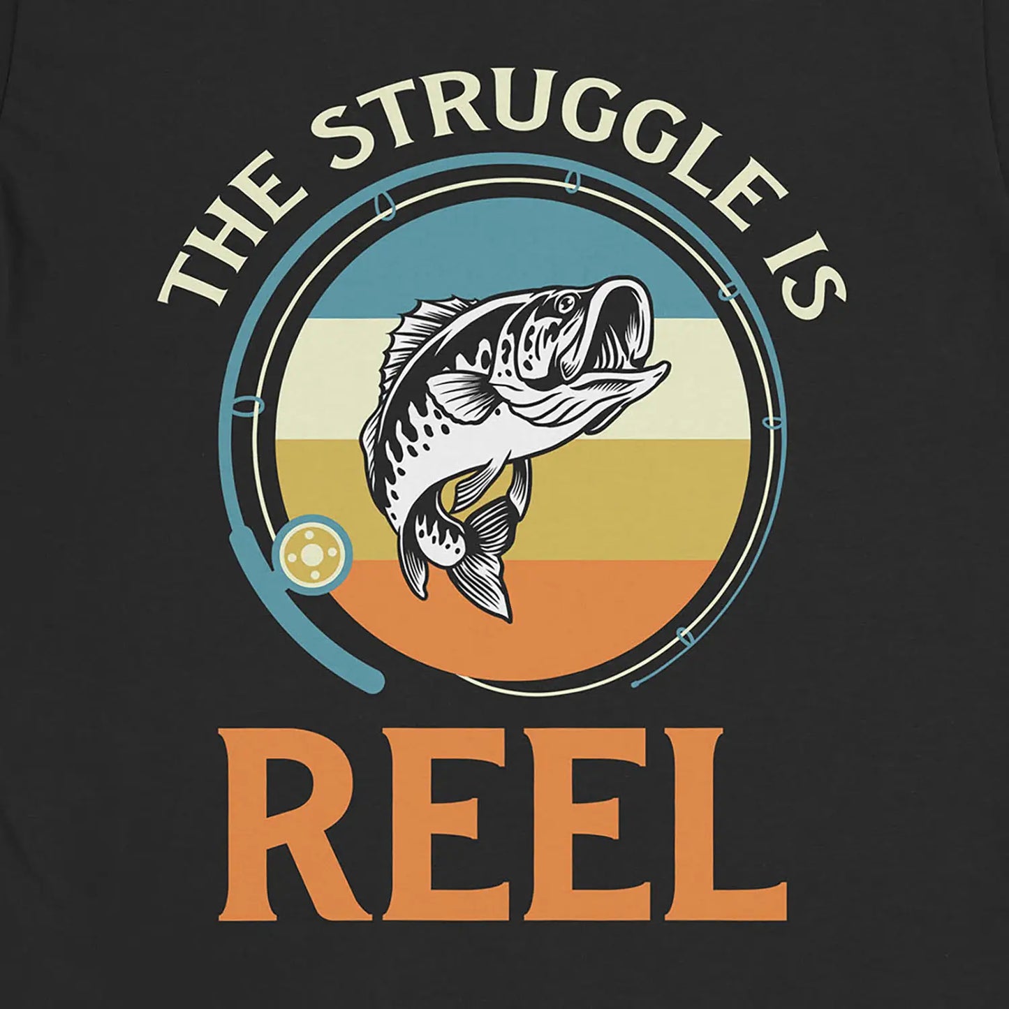 Black, The Struggle Is Reel Tee – fish-room