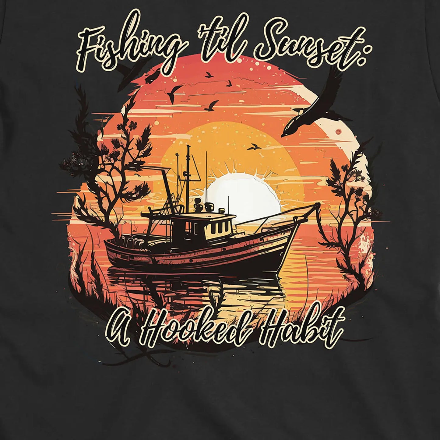 Black, Fishing 'til Sunset Tee – fish-room