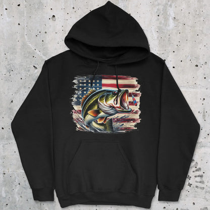 Black, American Bass Hoodie – fish-room