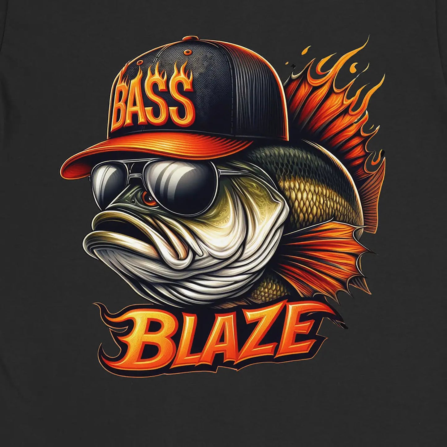 Black, Bass Blaze Tee – fish-room