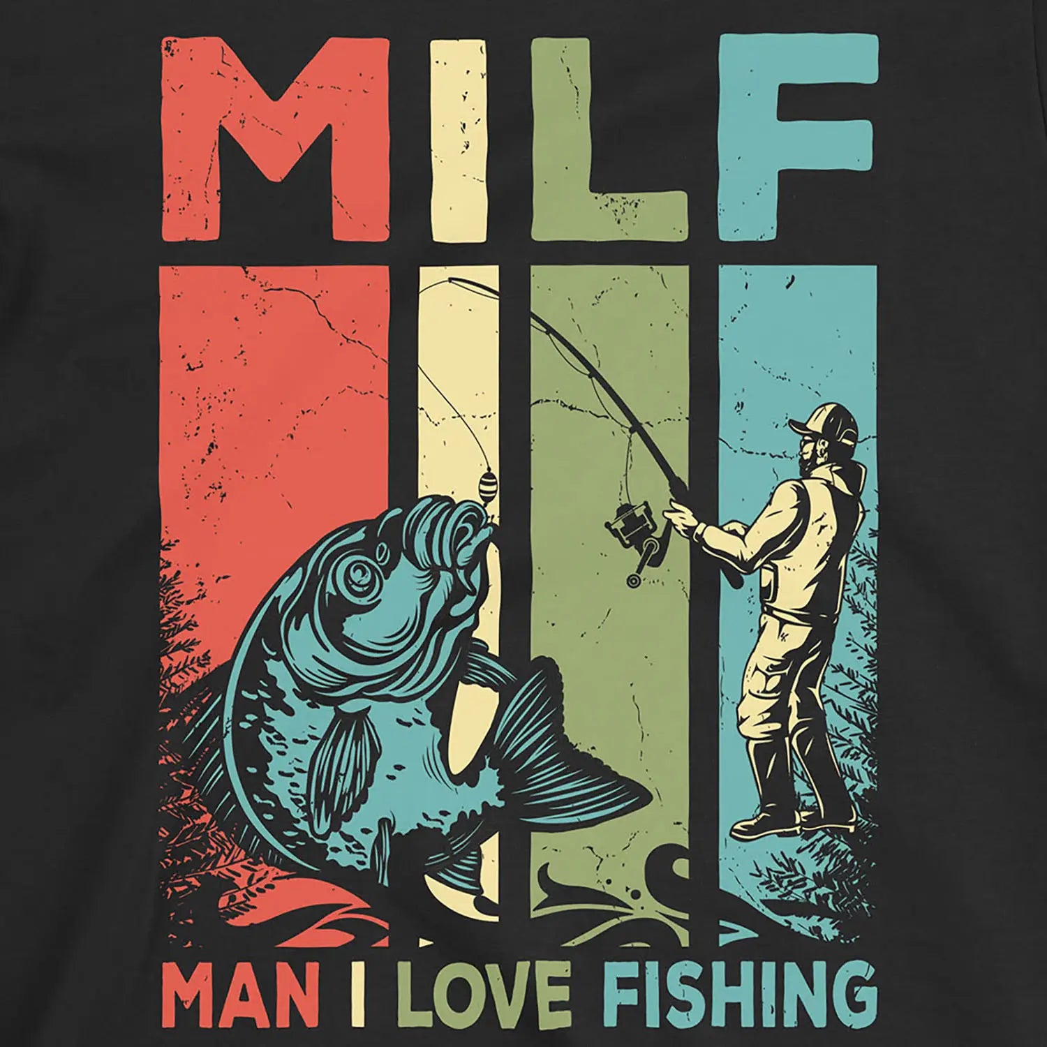 Black, Man I Love Fishing Tee – fish-room