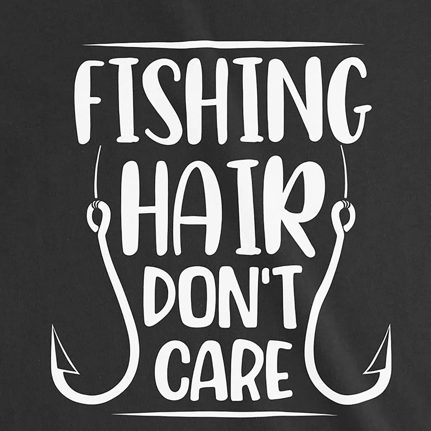 Black, Fishing Hair Don't Care Ladies’ Tee – fish-room