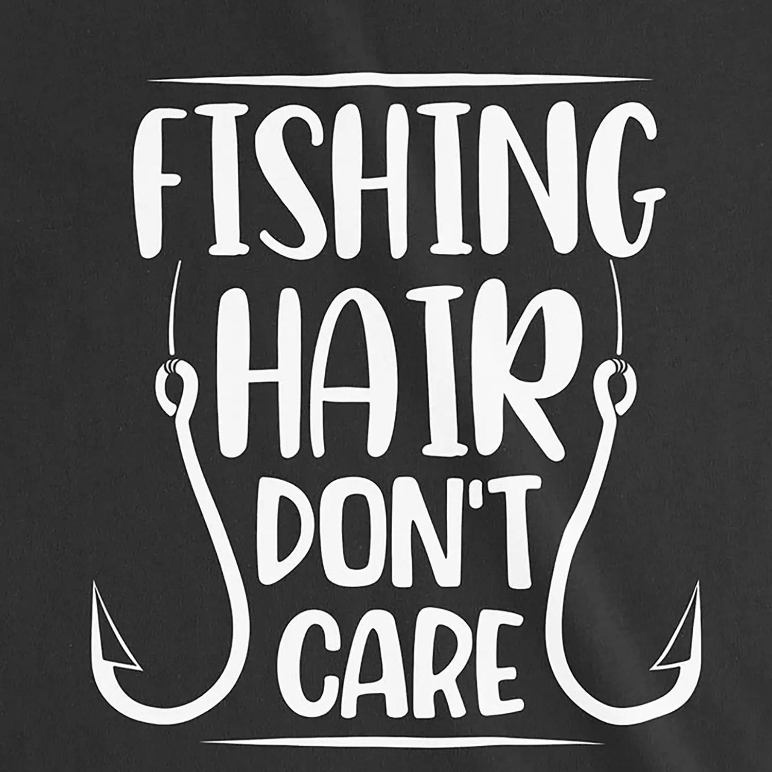 Black, Fishing Hair Don't Care Ladies’ Tee – fish-room