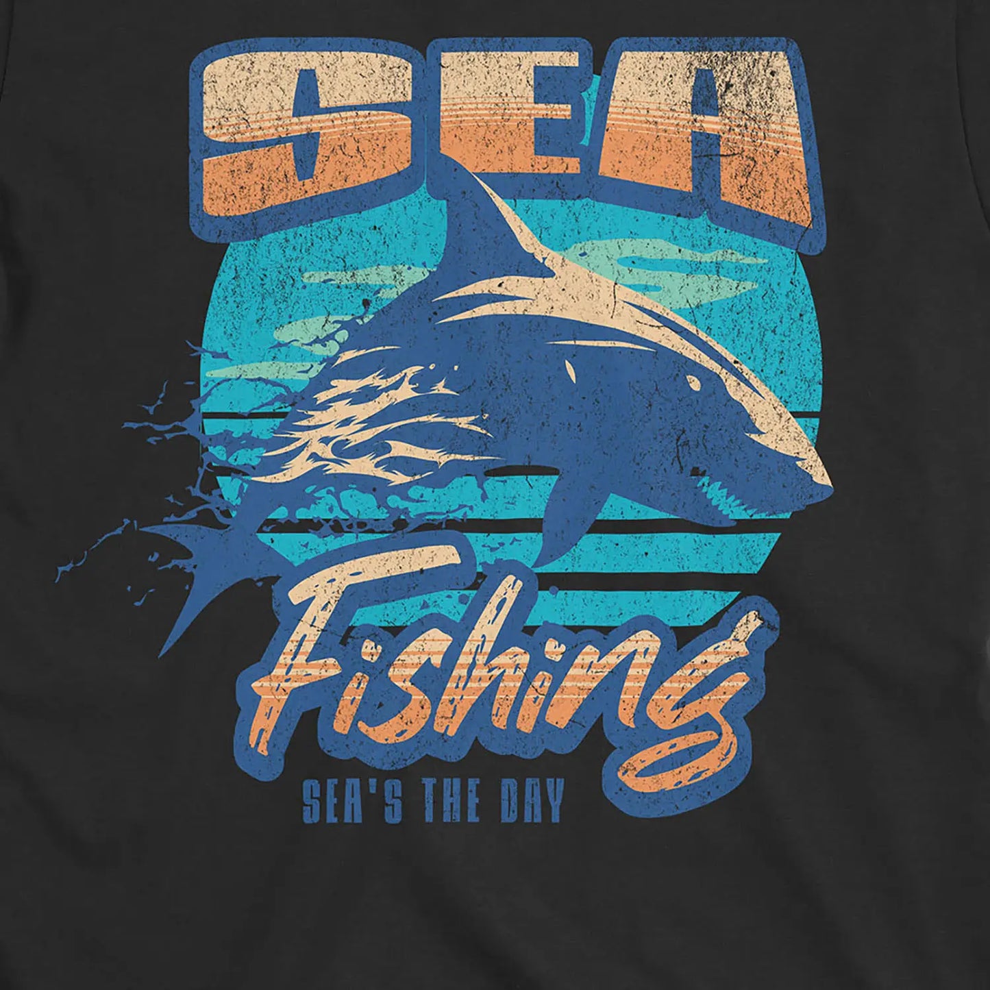 Black, Sea Fishing, Sea's the Day Shark Tee – fish-room