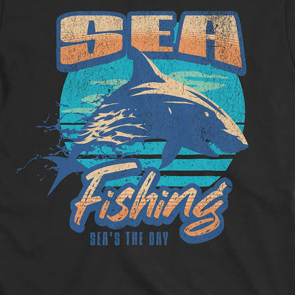 Black, Sea Fishing, Sea's the Day Shark Tee – fish-room