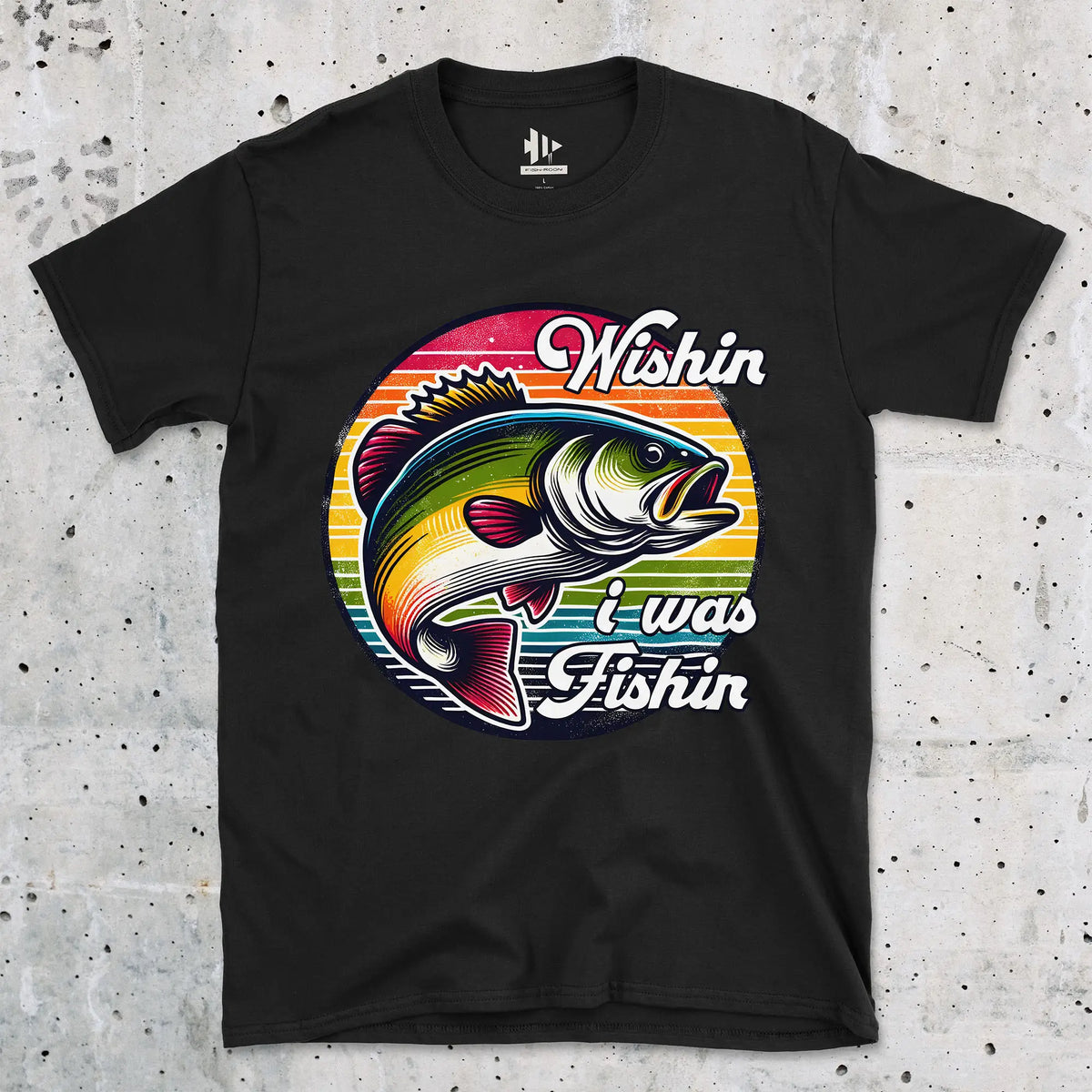 Black, Wishin' I was Fishin' Tee – fish-room