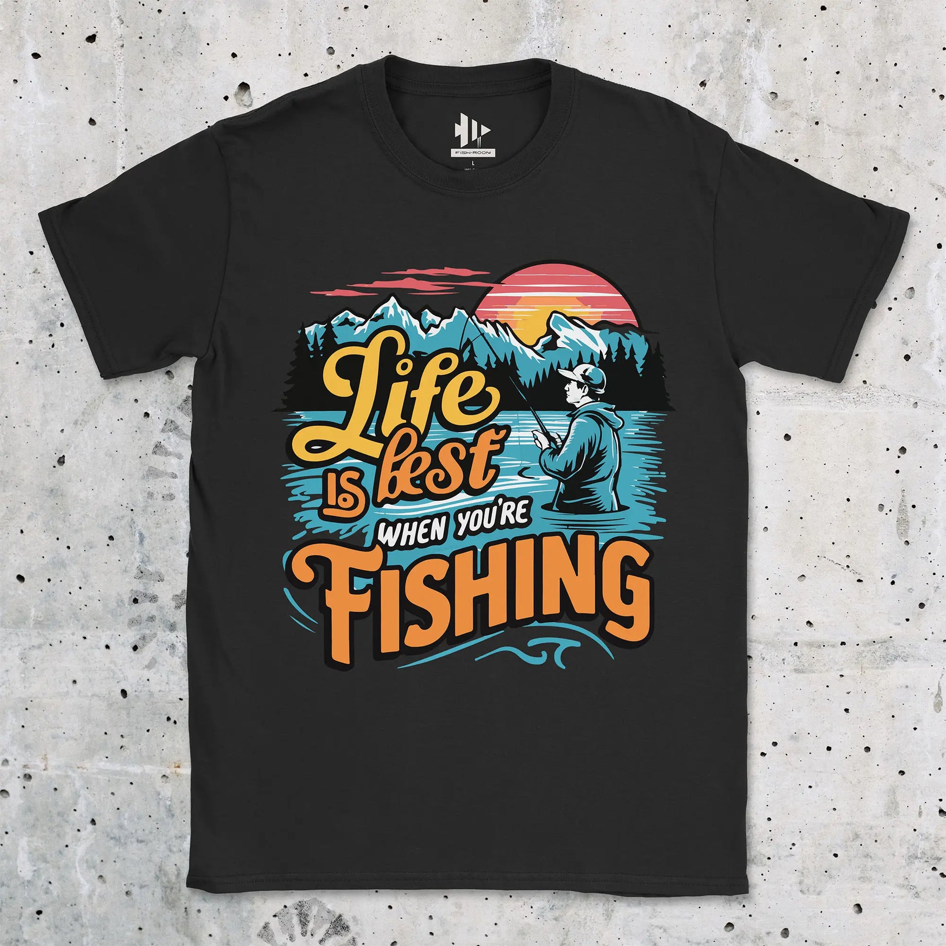 Black, Life is Best When You are Fishing  Tee – fish-room