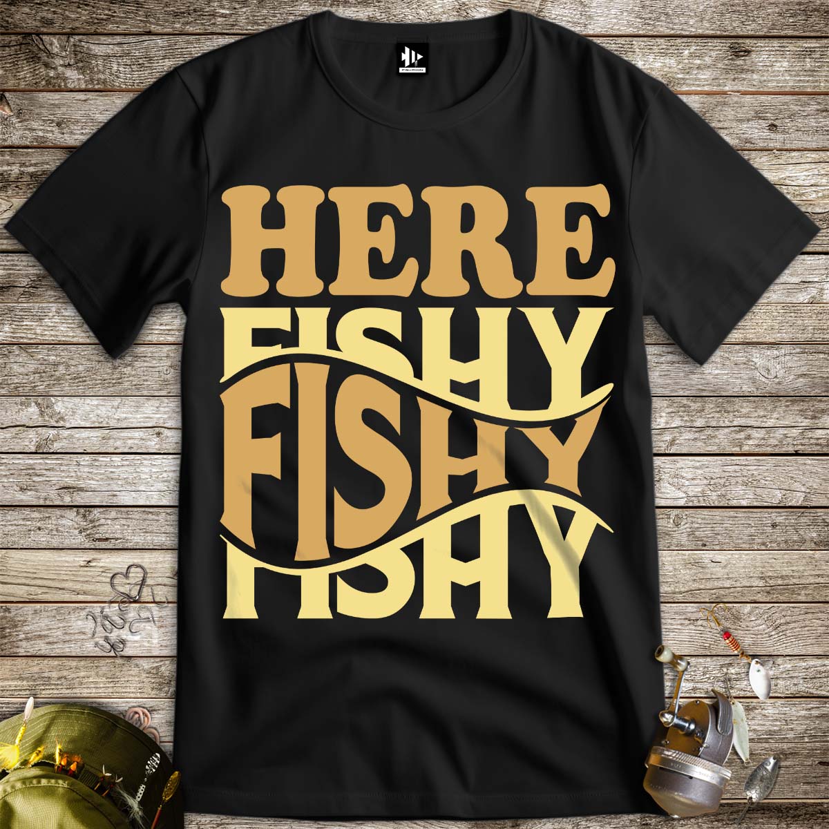 Here Fishy Fishy Tee-funny fishing t shirt-FISH-ROOM LLC