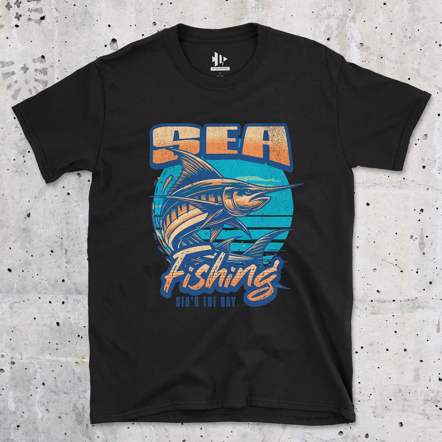 Black, Sea Fishing, Sea's the day  Tee – fish-room