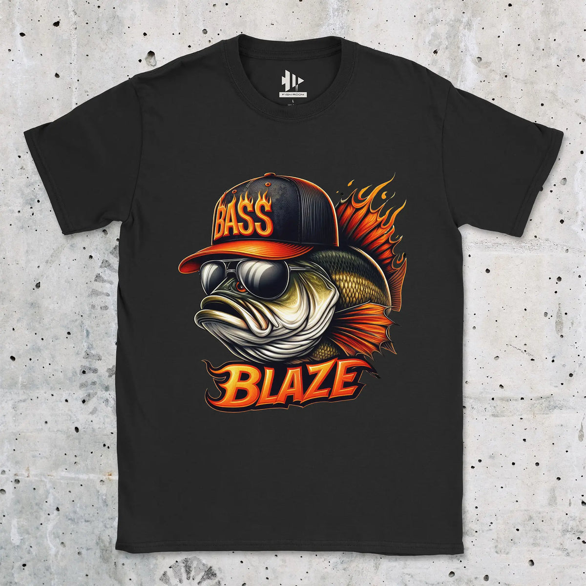 Black, Bass Blaze Tee – fish-room