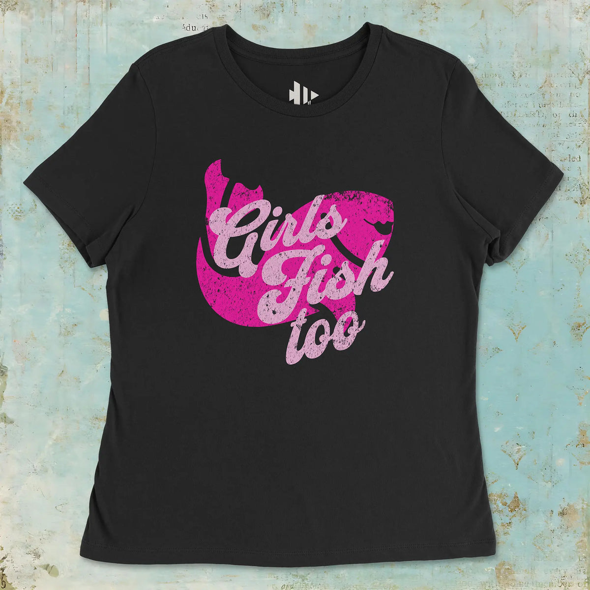 Black, Girls Fish Too Ladies’ Tee – fish-room
