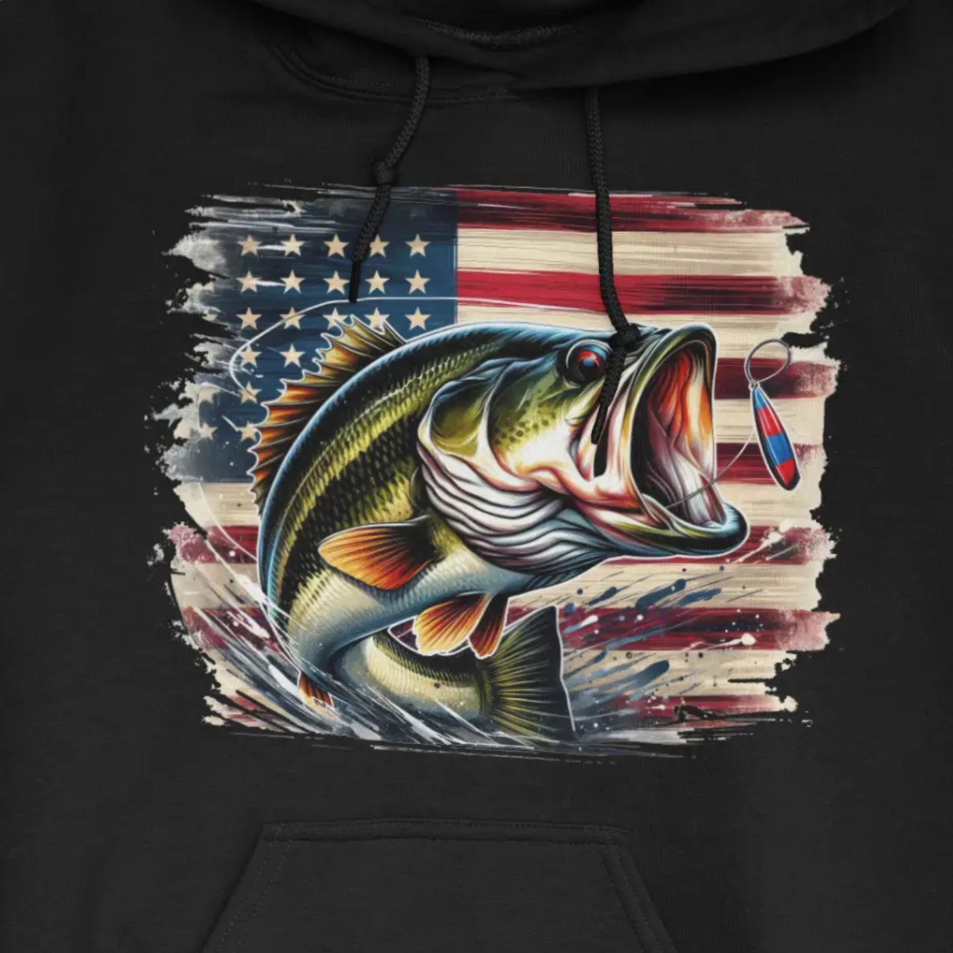 Black, American Bass Hoodie – fish-room