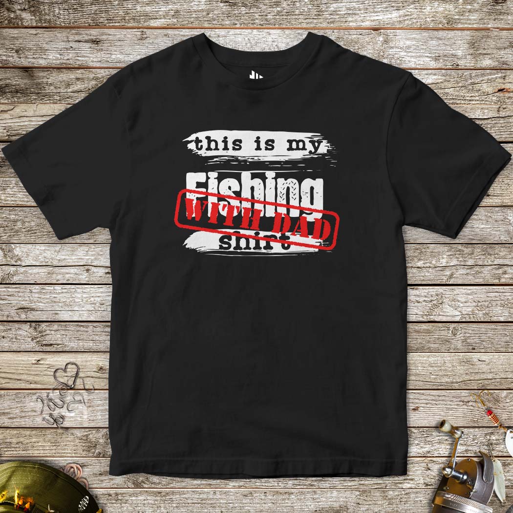 This is My Fishing With Dad Tee for Kids-funny fishing t shirt-FISH-ROOM LLC