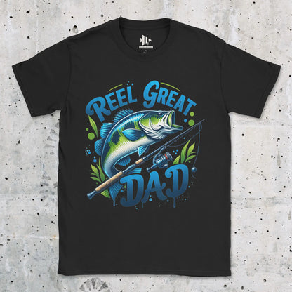 Black, Reel Great Dad  Tee – fish-room