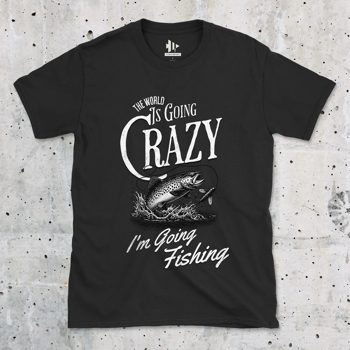 Black, The World Is Going Crazy Tee – fish-room