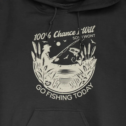 Black, 100% Fishing Day Hoodie – fish-room