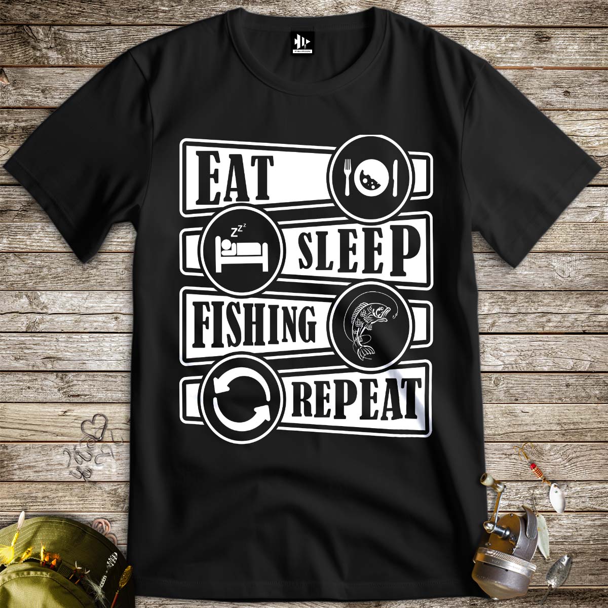 Eat Sleep Fishing Repeat Tee-funny fishing t shirt-FISH-ROOM LLC