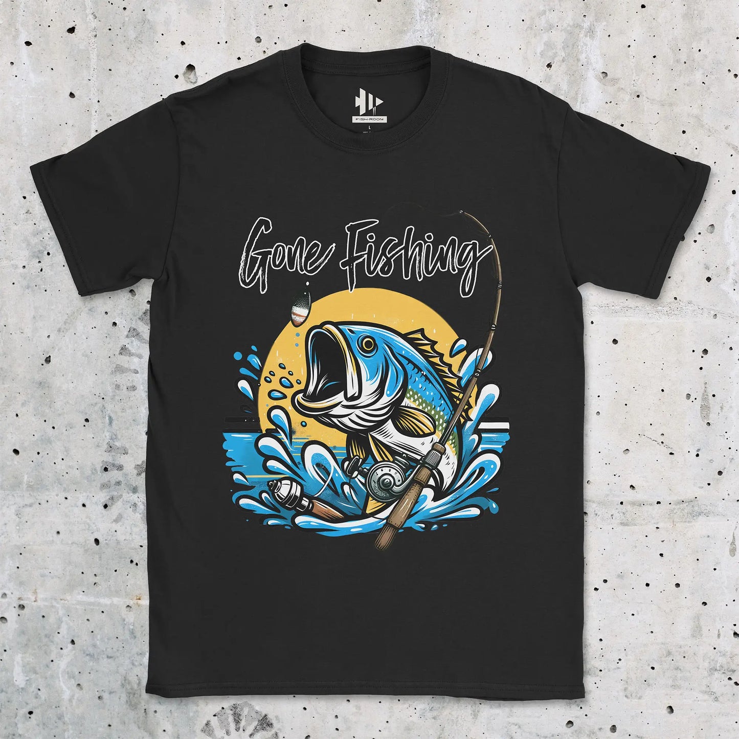 Gone Fishing Tee Black T-Shirt