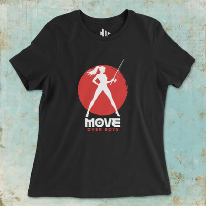 Black, Move Over Boys Ladies’ Tee – fish-room