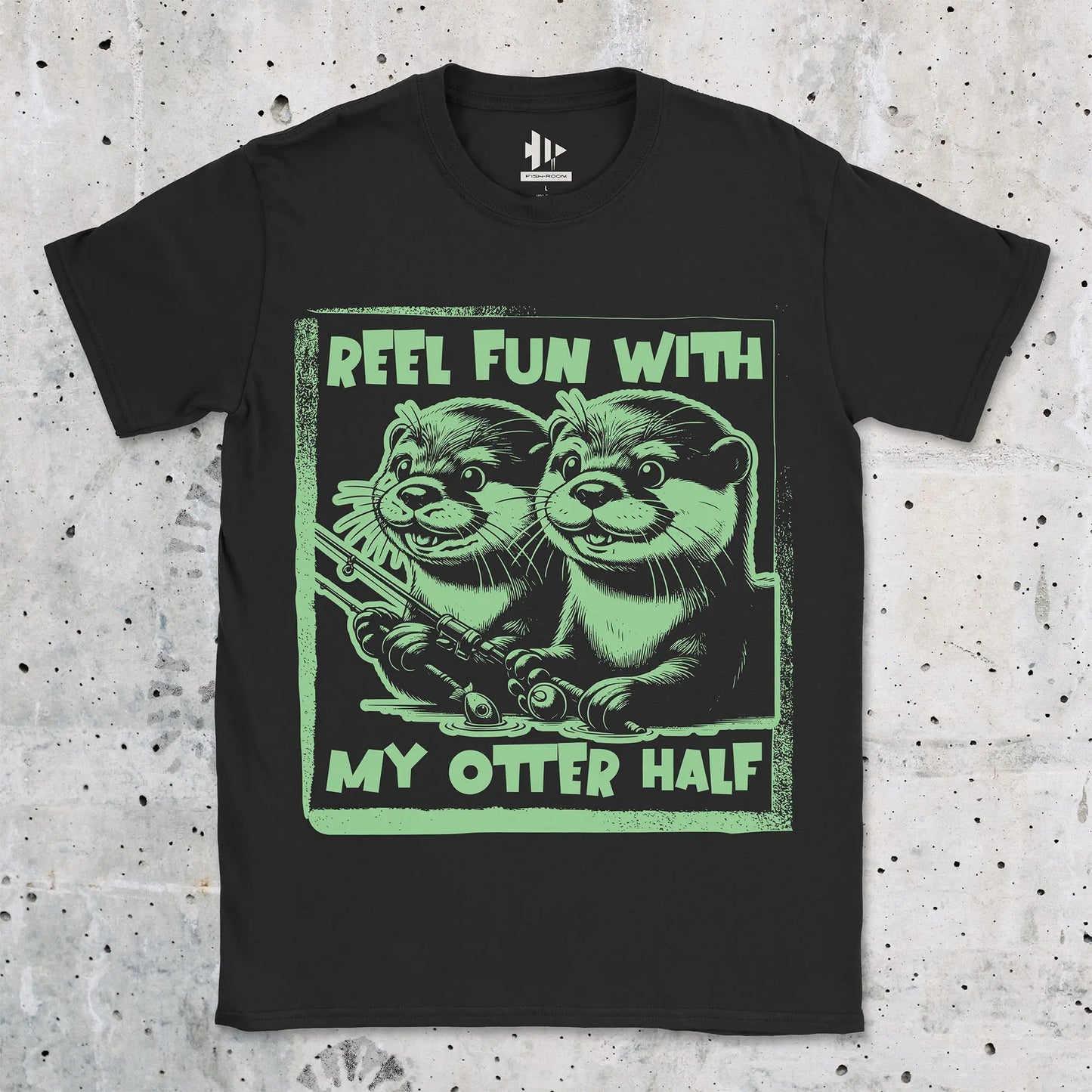 Black, Reel Fun with My Otter Half Tee – fish-room
