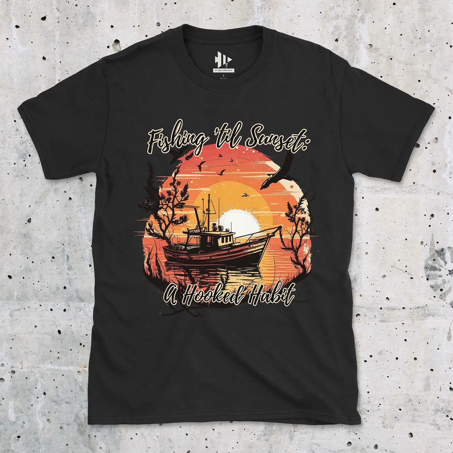 Black, Fishing 'til Sunset Tee – fish-room