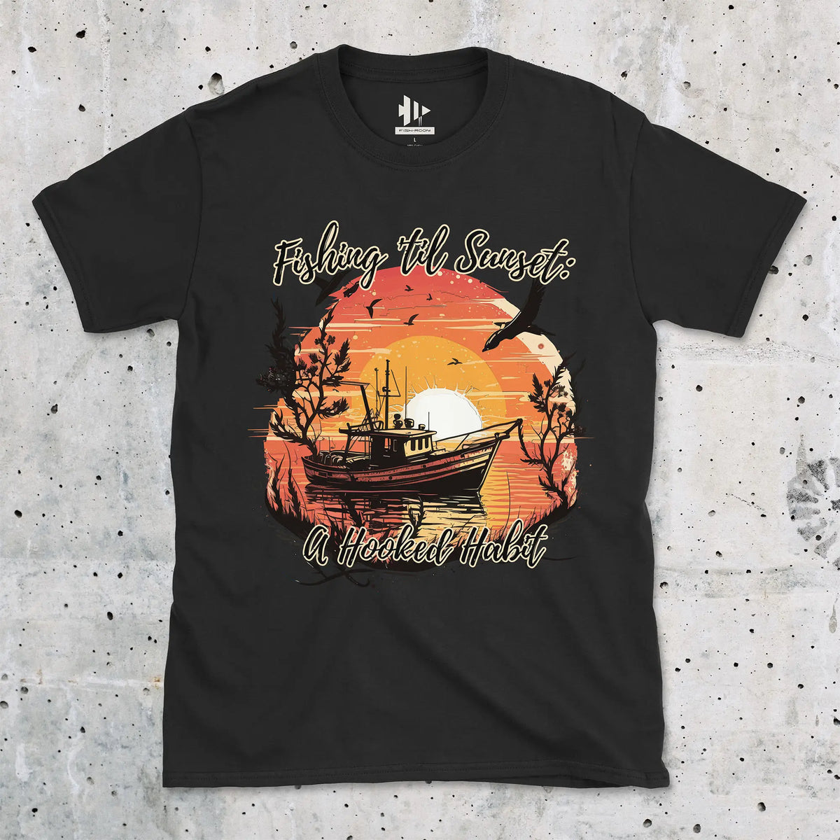 Black, Fishing 'til Sunset Tee – fish-room