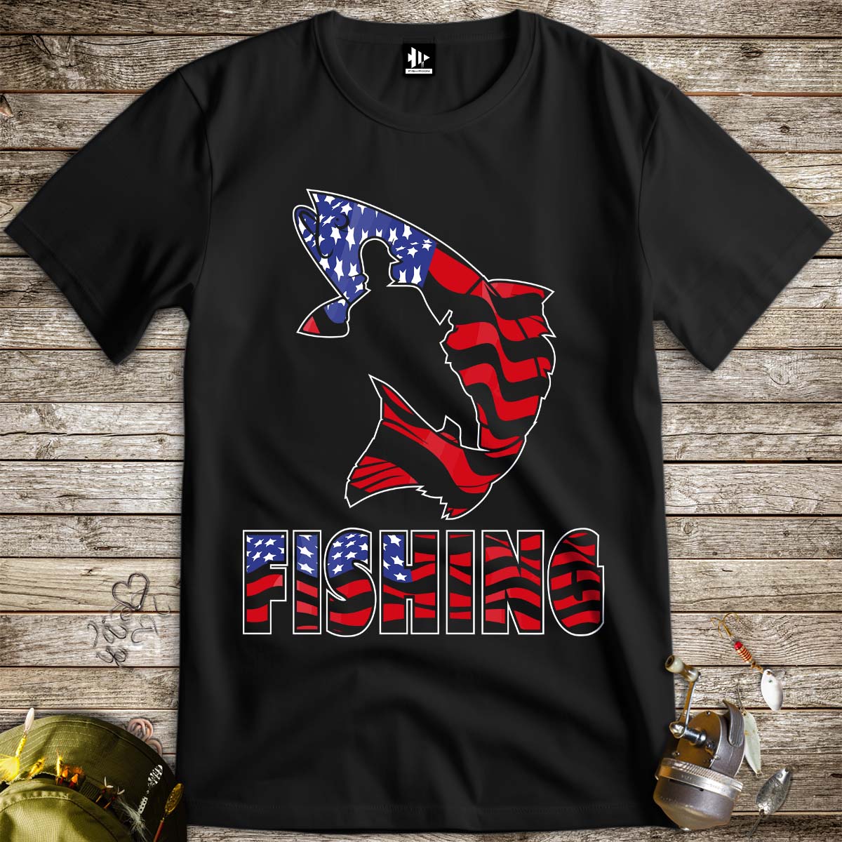 Fishing USA Tee-funny fishing t shirt-FISH-ROOM LLC