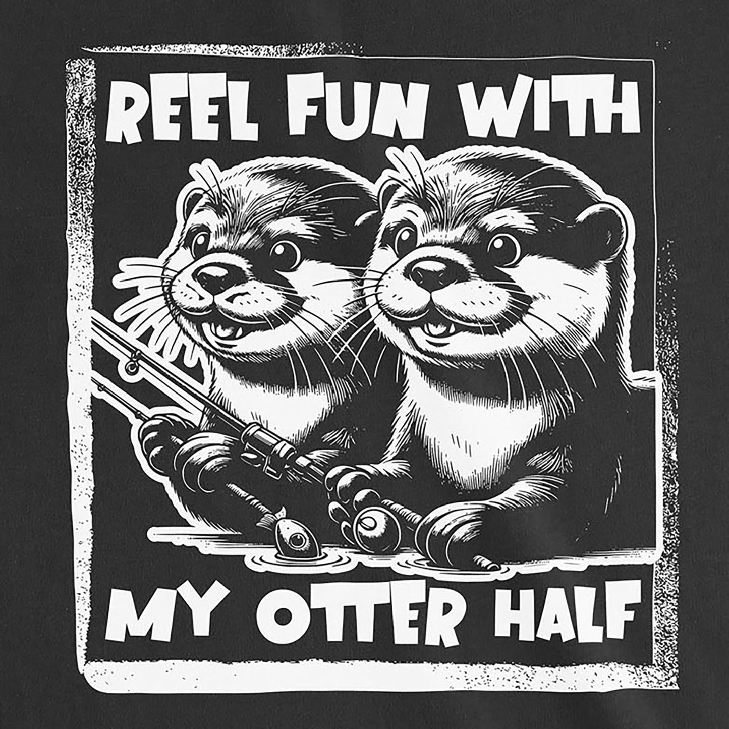 Black, Reel Fun with My Otter Half Ladies’ Tee – fish-room