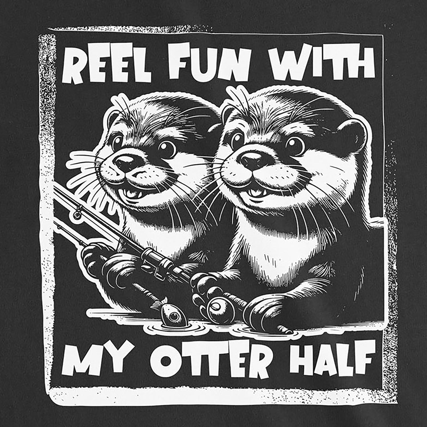 Black, Reel Fun with My Otter Half Ladies’ Tee – fish-room