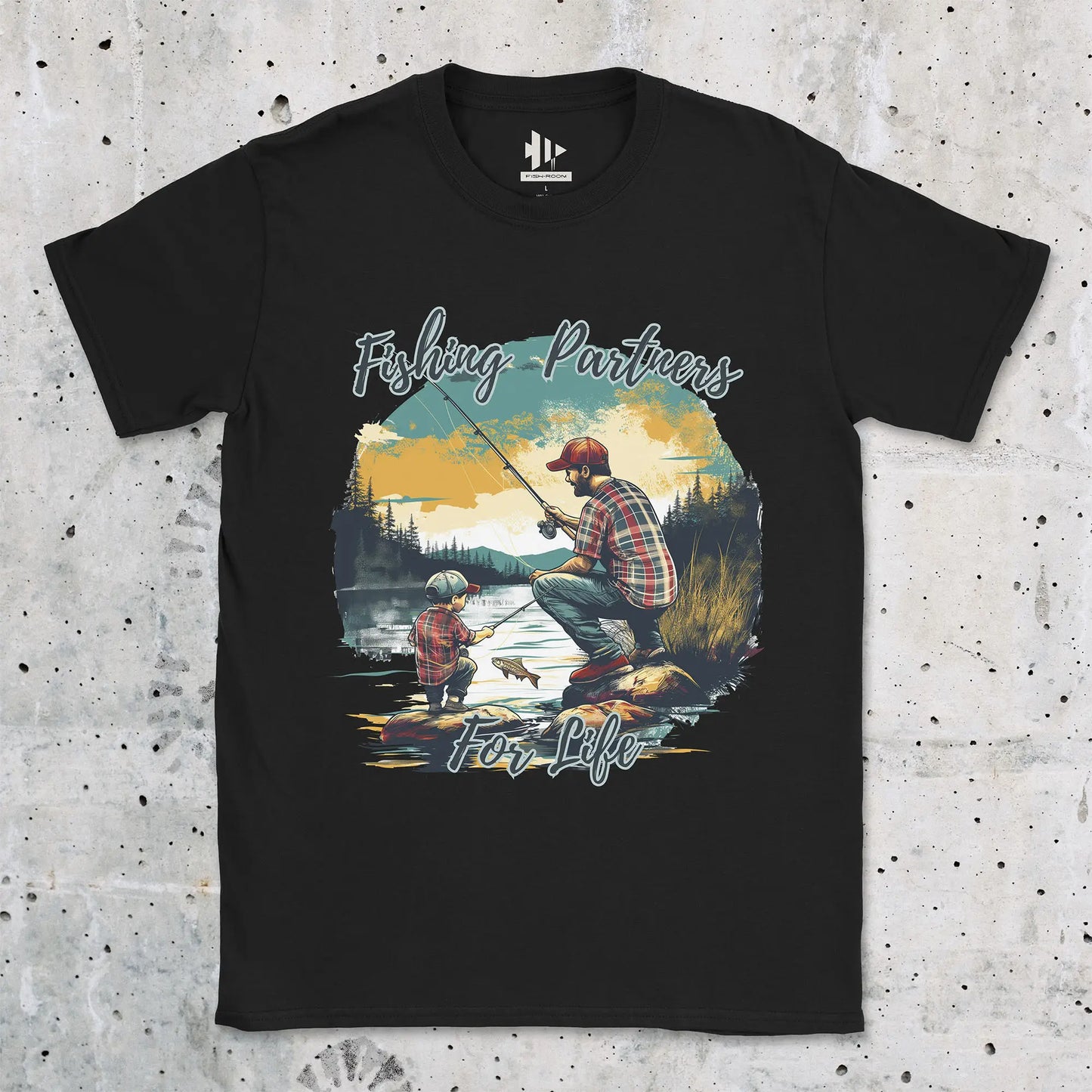 Black, Fishing Partners for Life Tee – fish-room