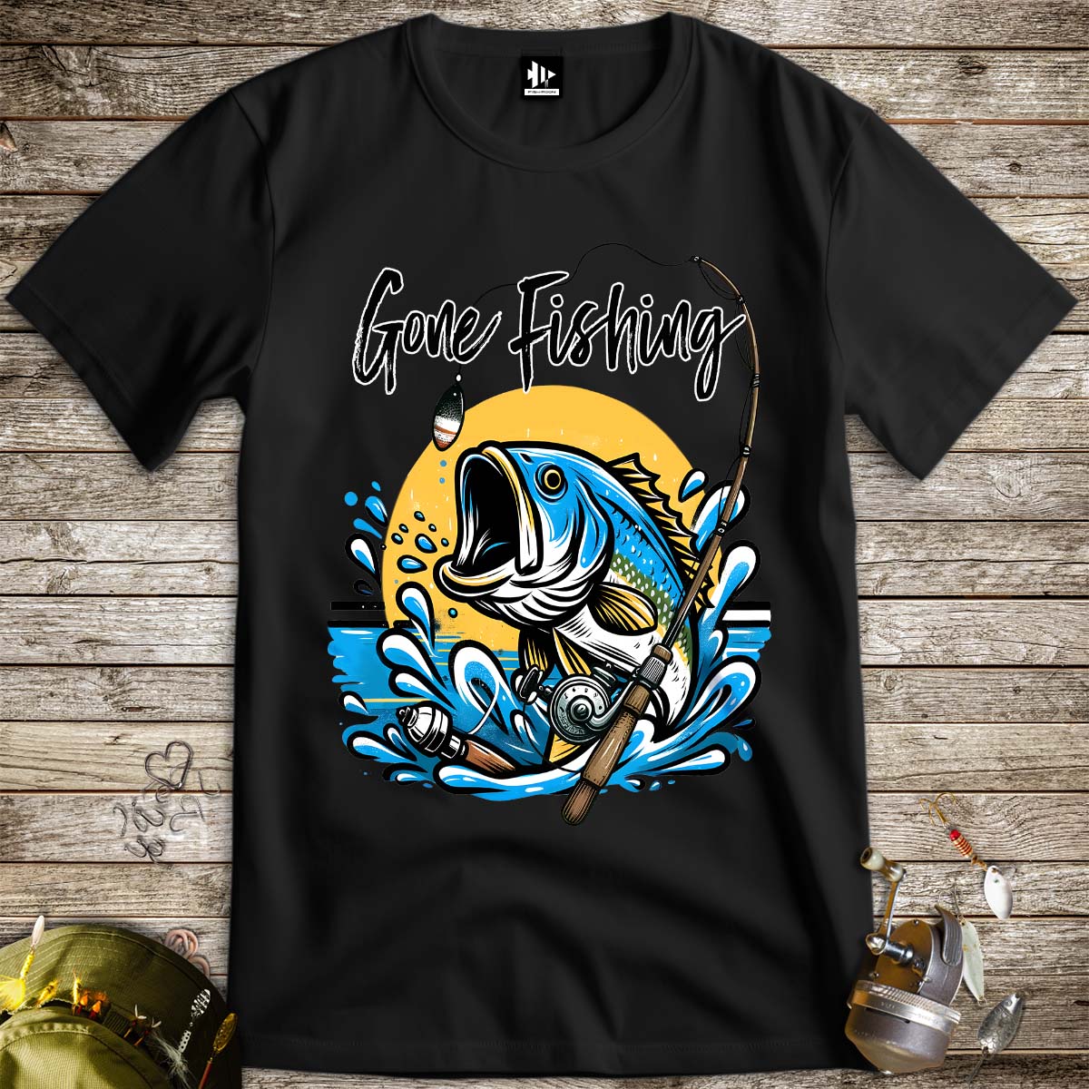 Gone Fishing Tee-funny fishing t shirt-FISH-ROOM LLC