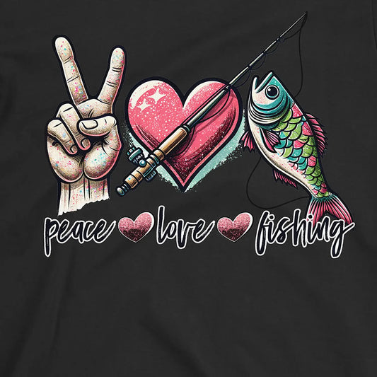 Black, Peace Love Fishing Tee – fish-room