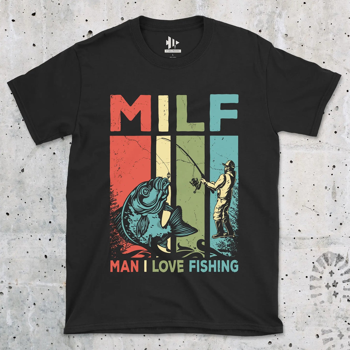 Black, Man I Love Fishing Tee – fish-room