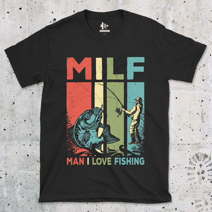 Black, Man I Love Fishing Tee – fish-room