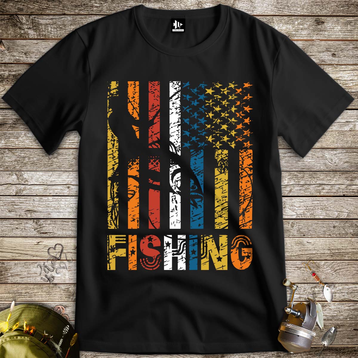 Fishing USA Tee-funny fishing t shirt-FISH-ROOM LLC