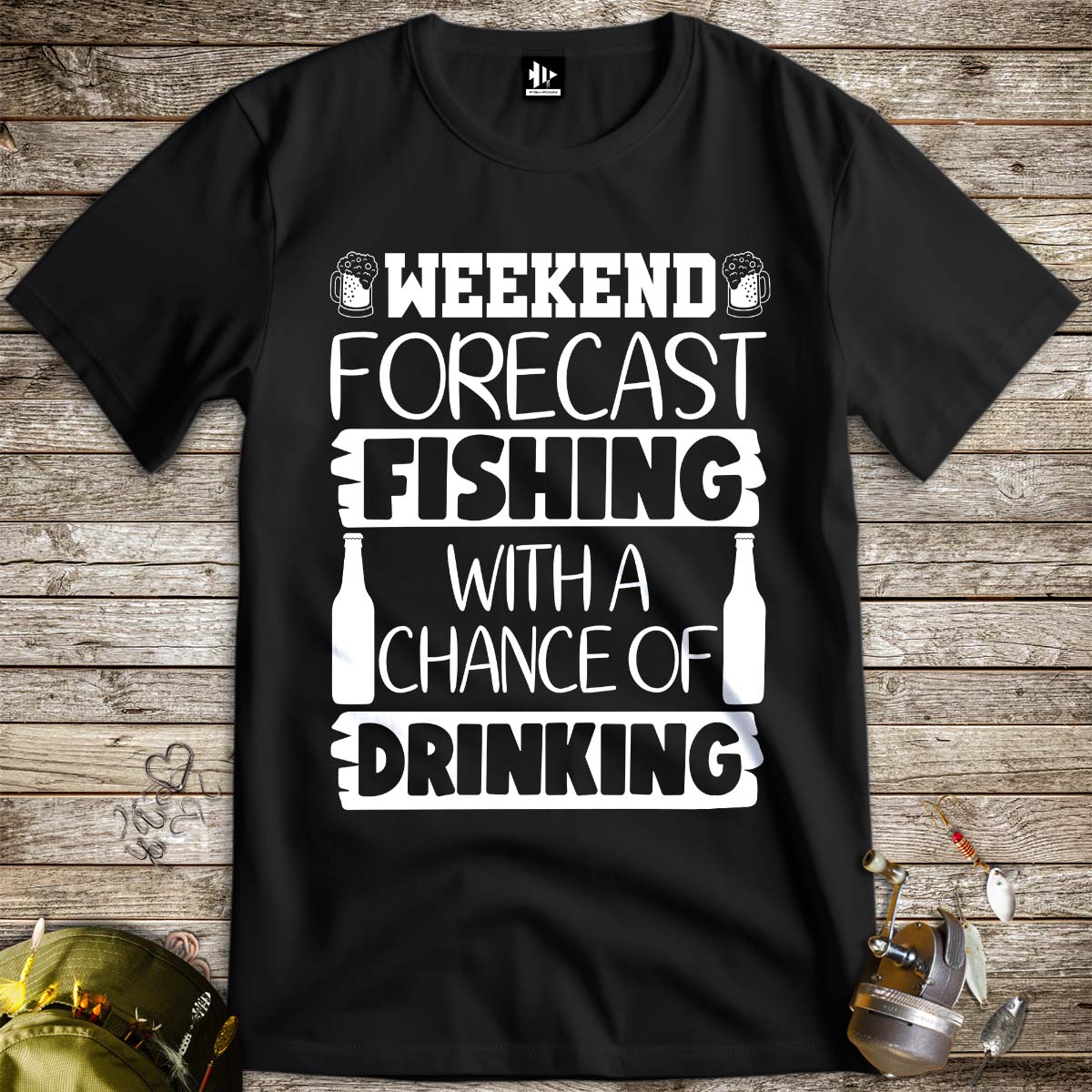 Weekend Forecast Tee-funny fishing t shirt-FISH-ROOM LLC
