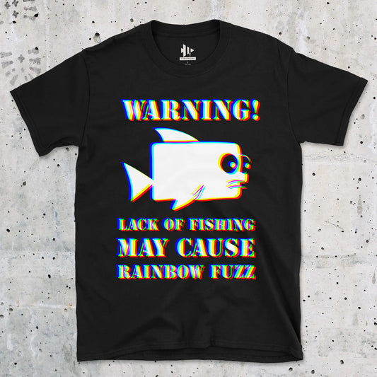 Black, Lack of Fishing May Cause Rainbow Fuzz Tee – fish-room