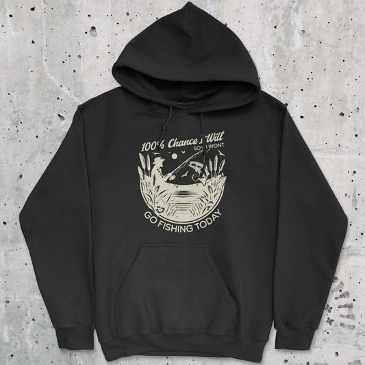 Black, 100% Fishing Day Hoodie – fish-room