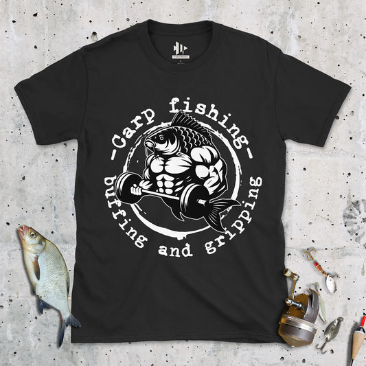 Black, Carp Fishing, Buffing and Gripping Tee – fish-room