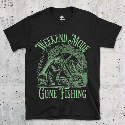 Black, Weekend Mode: Gone Fishing Tee – fish-room