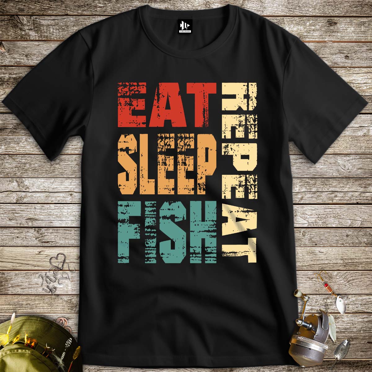 Eat Sleep Fish Repeat Tee-funny fishing t shirt-FISH-ROOM LLC