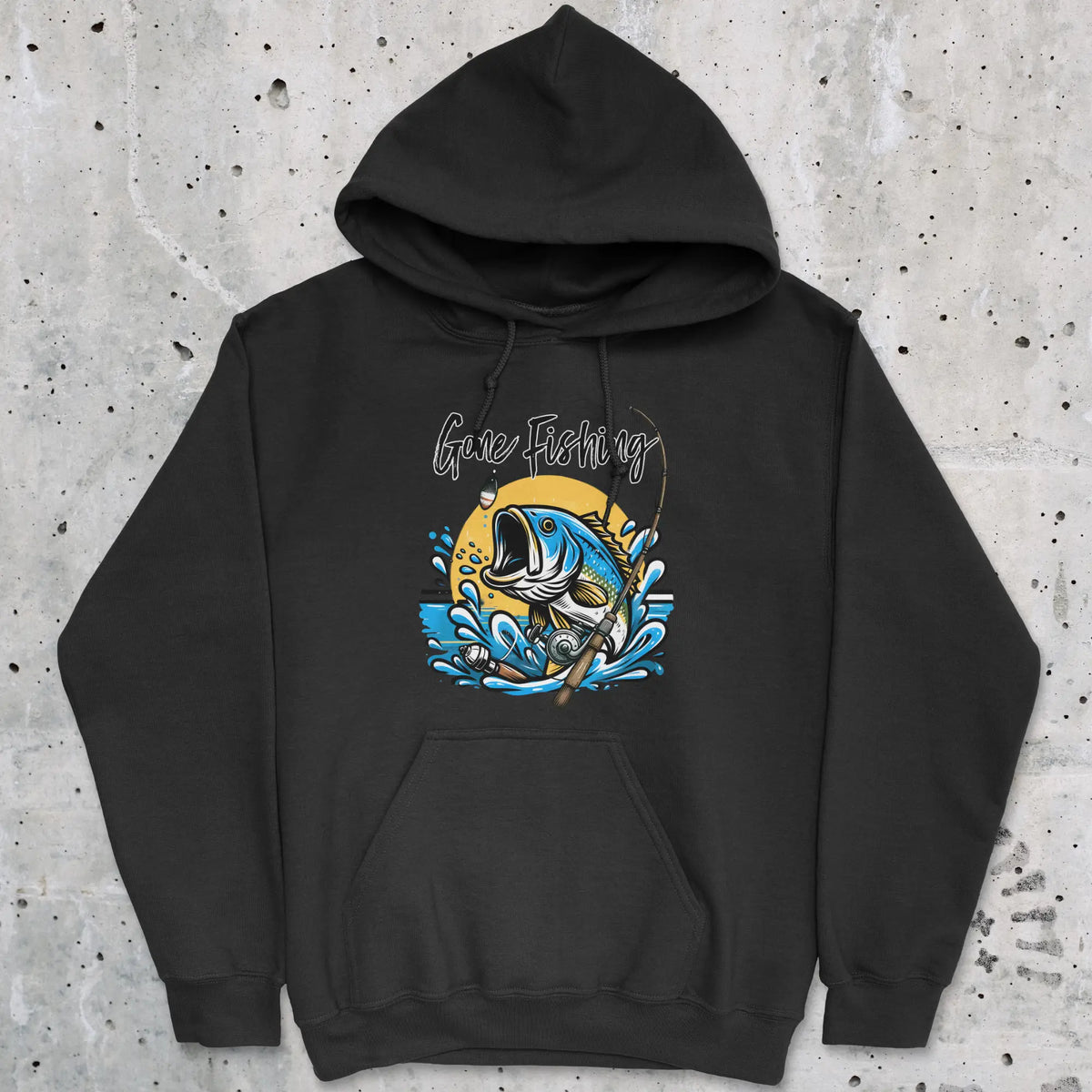 Black, Gone Fishing Hoodie – fish-room