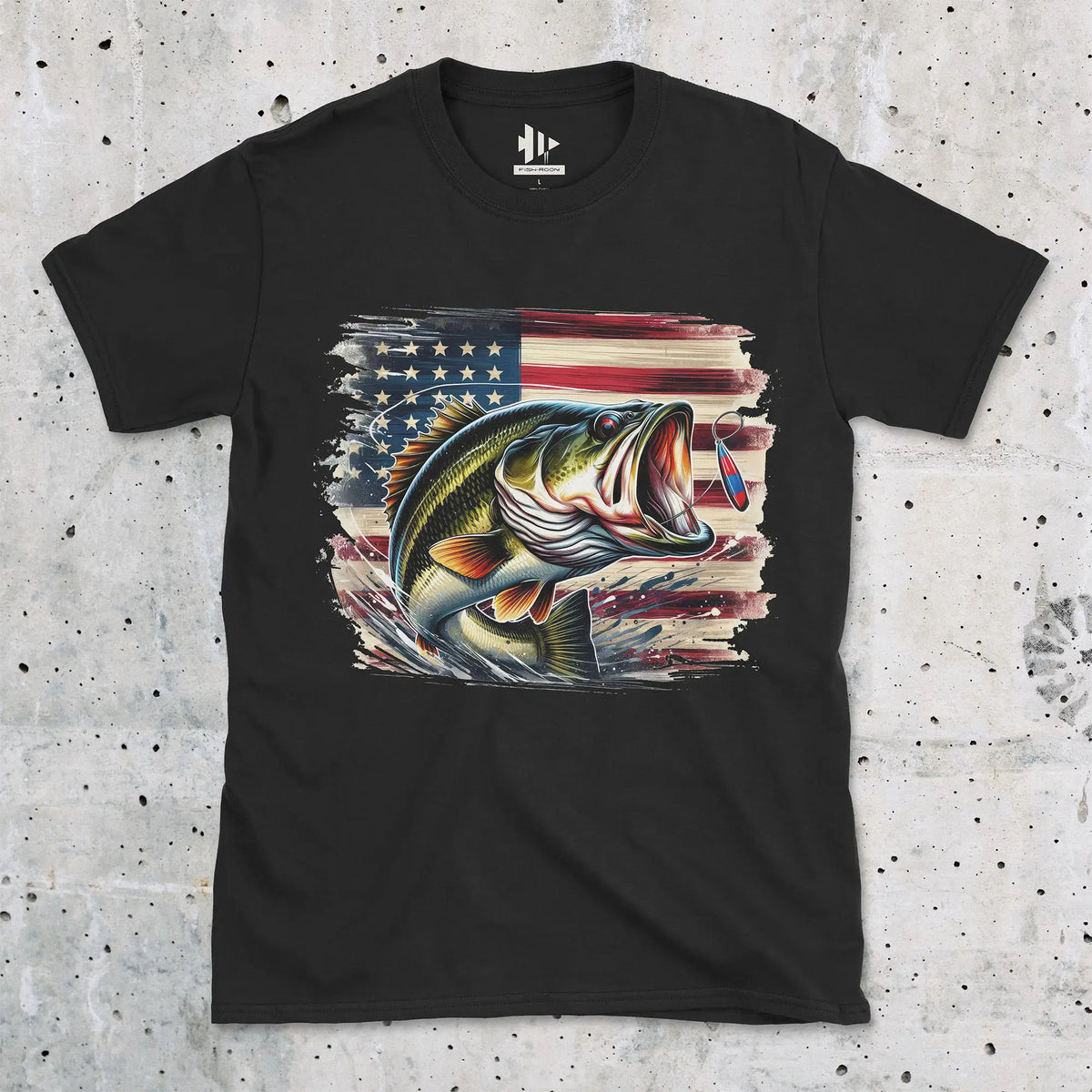 Black, American Bass Tee – fish-room