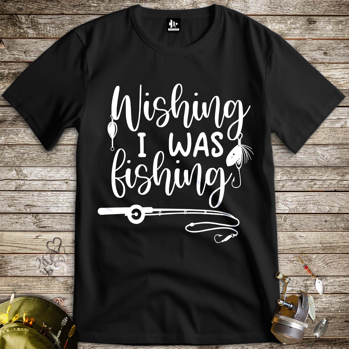 Wishing I was Fishing Tee-funny fishing t shirt-FISH-ROOM LLC